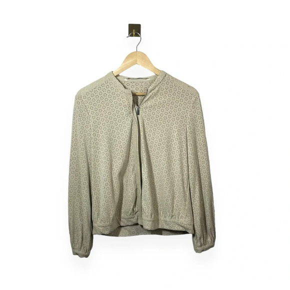 Zara Trafaluc Women’s Suede Textured Full Zip Bomber Jacket in Tan Size S - Picture 3 of 9